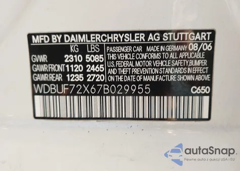 2007 Mercedes-Benz E 550 z USA, uszkodzony, nr VIN WDBUF72X67B029955